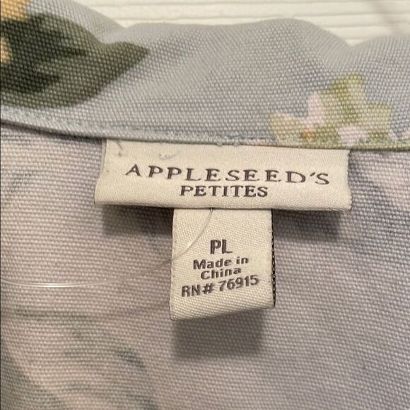 Appleseed's Petites Denim Jacket Blue Floral Women's Petite Large PL Cottagecore - Picture 2 of 4